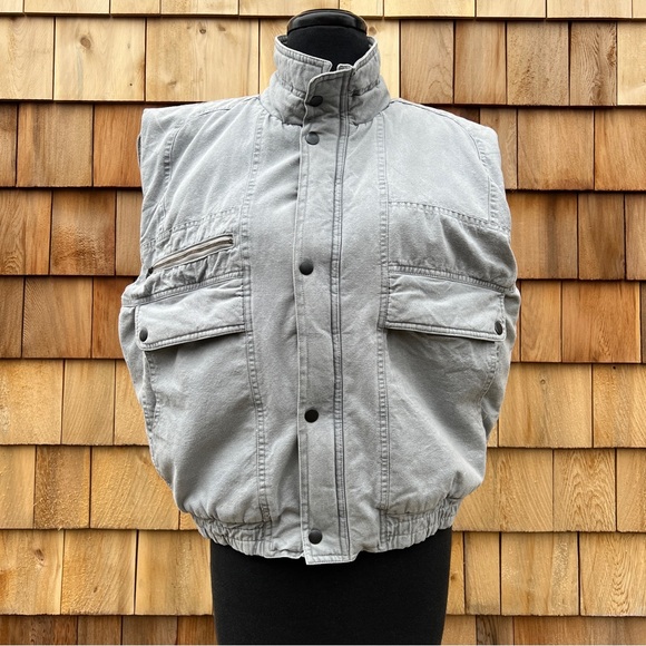 VTG 90s St. John's Bay Grey Puffer Vest, M - Picture 3 of 12